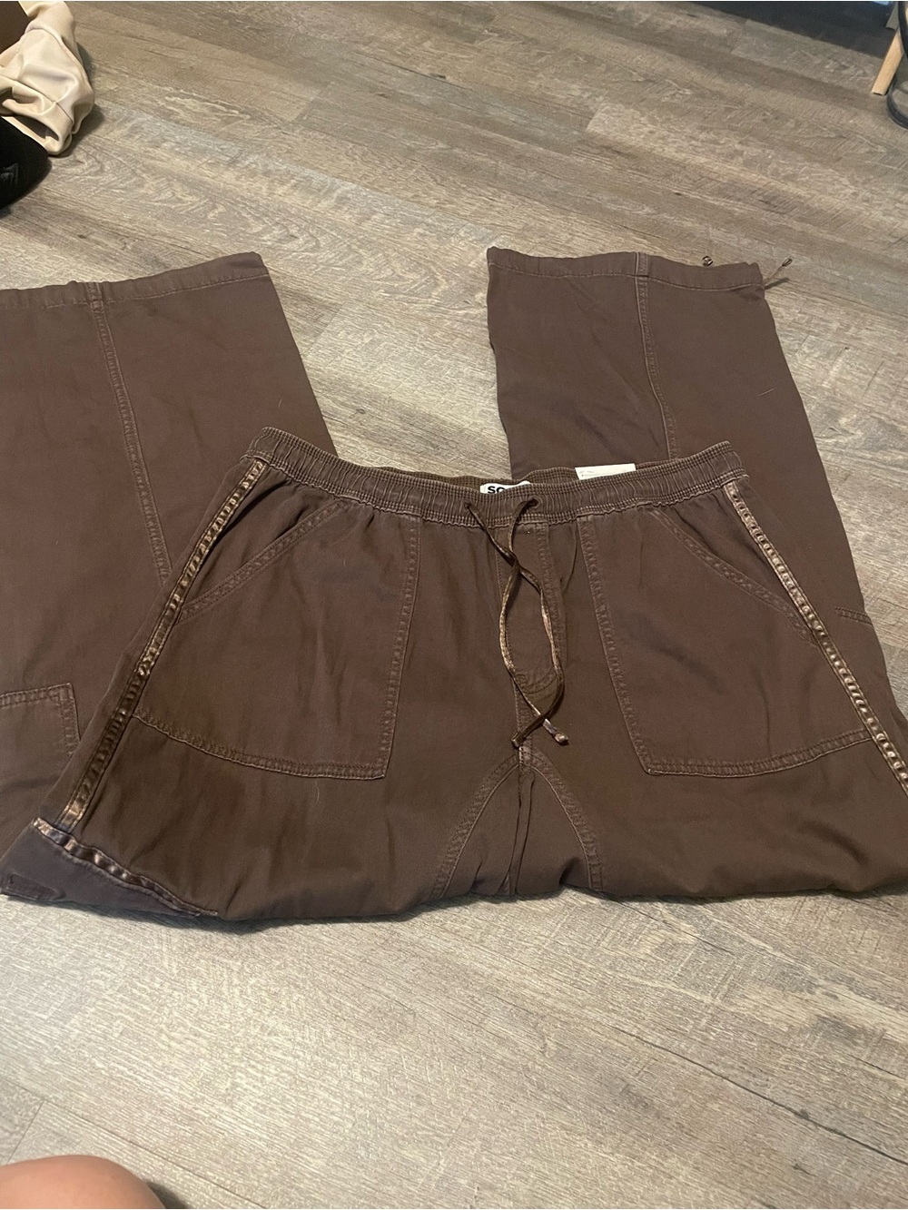 Women’s Brown Drawstring Casual Pants